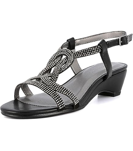 dark grey dress sandals LONDON FOG Women's Meadow Wedge Sandals, Silver Fabric, 8.5 plus size summer dress