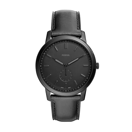 Fossil Herren Analog Quarz Smart Watch Armbanduhr mit Leder Armband FS5447