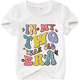 MODNTOGA Toddler Birthday Girl Shirt in My 1-7 Year Old Era Graphic T-Shirt Kid Girls B-Day Party Tee Short Sleeve Summer Top