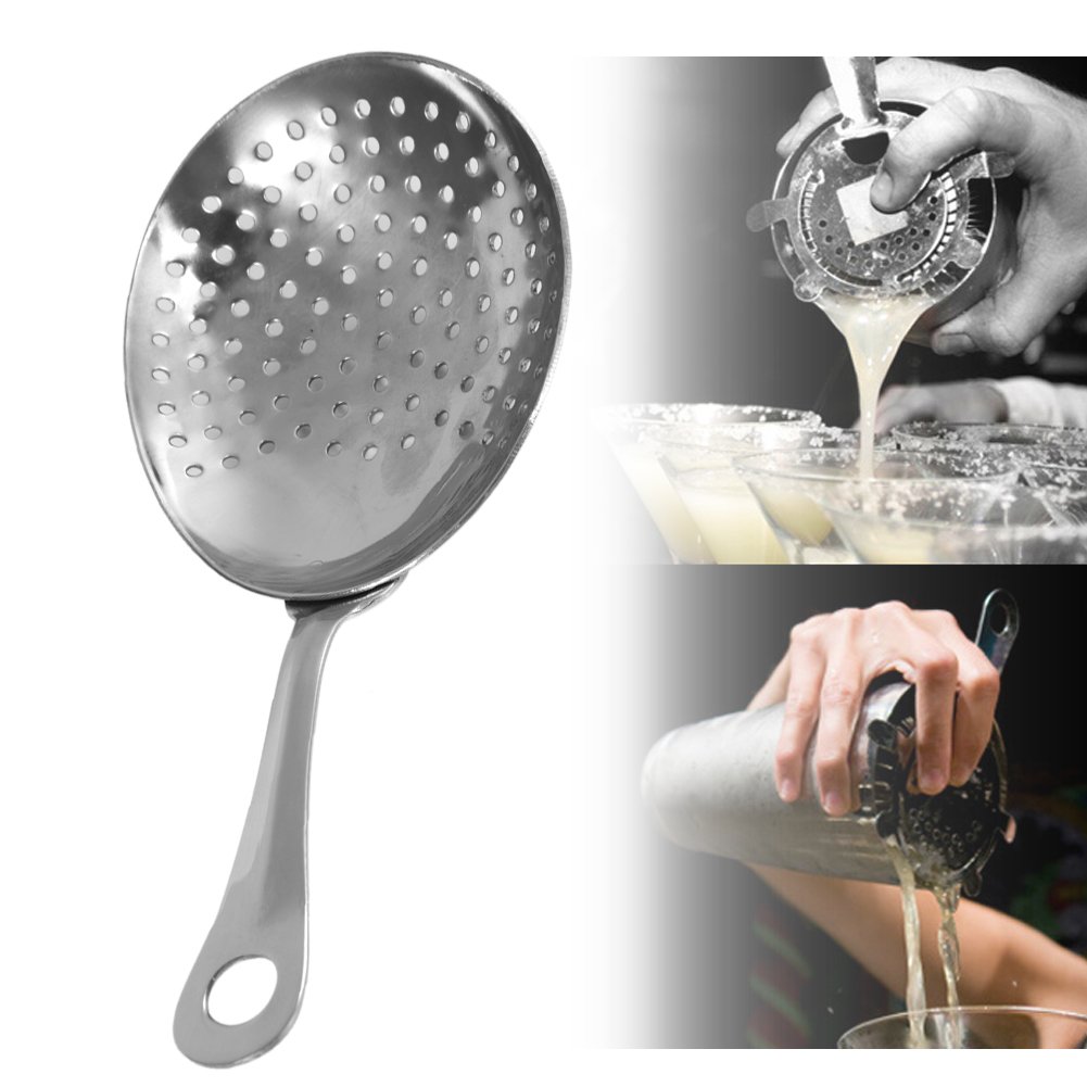 Bar Cocktail Strainer 304 Stainless Steel Julep Stylish Strainer Spoon Bar Ice Drink Mixed Filter Tool for Bartender ToolsBars and Restaurants