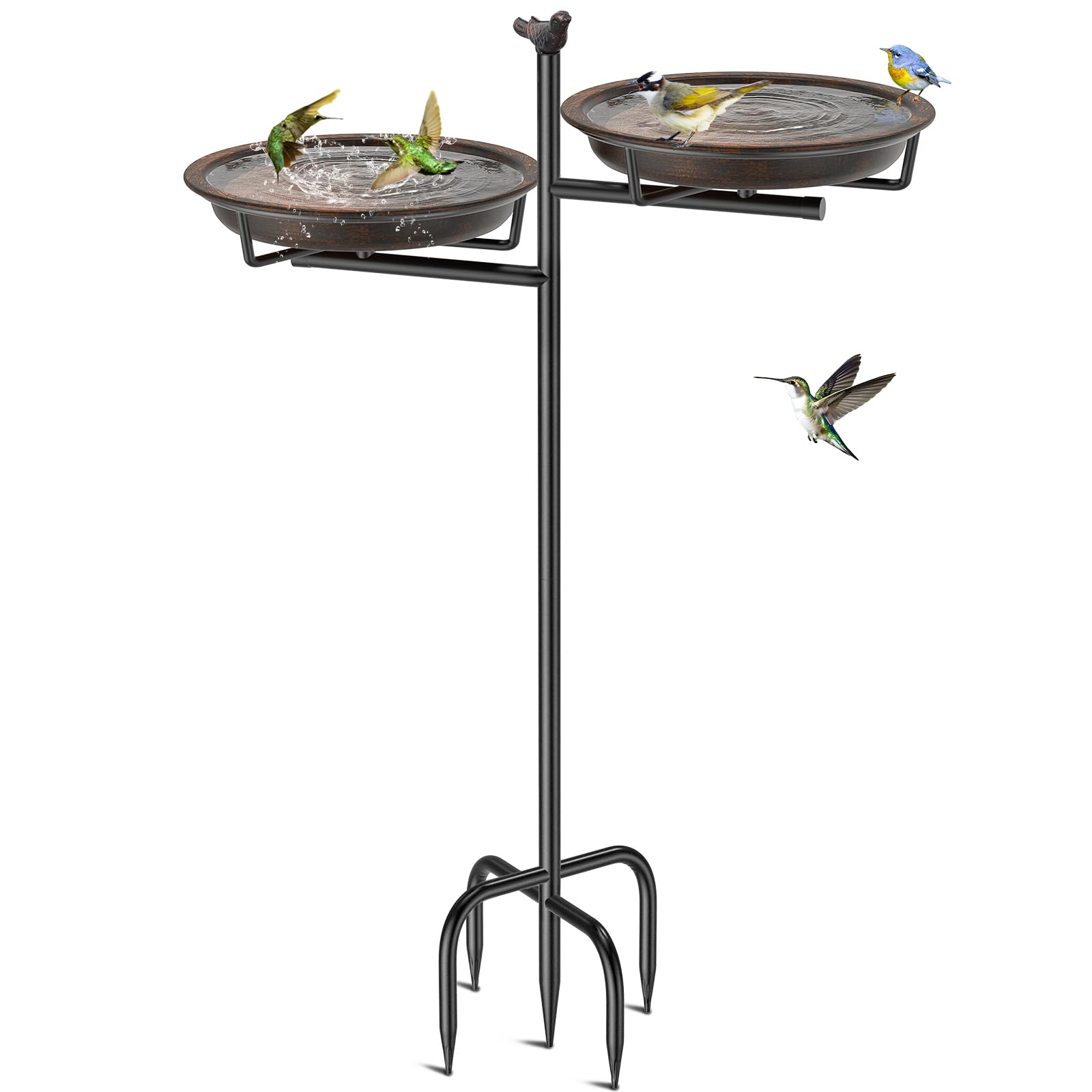 Vogelbad Aus Metall 82cm - Rostfreies Vogeltränke Für Garten Mit 32 Zoll Höhe