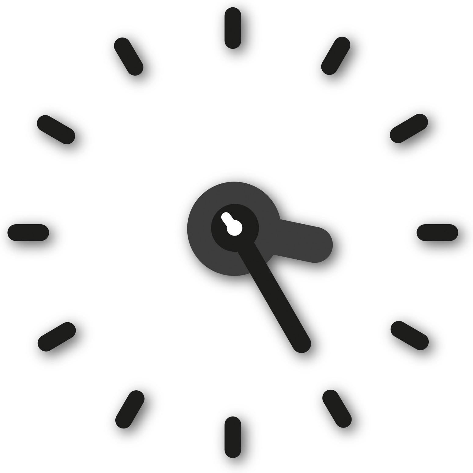 Funky Modern Stick on Wall Quartz Clocks (Black)