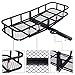 Goplus Folding Cargo Hitch Carrier Storage Basket Luggage Rack Hauler for Truck or SUV, 60