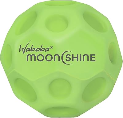 Waboba Moonshine Ball Light Up Moon Hyper Bouncy Glow Green 60mm