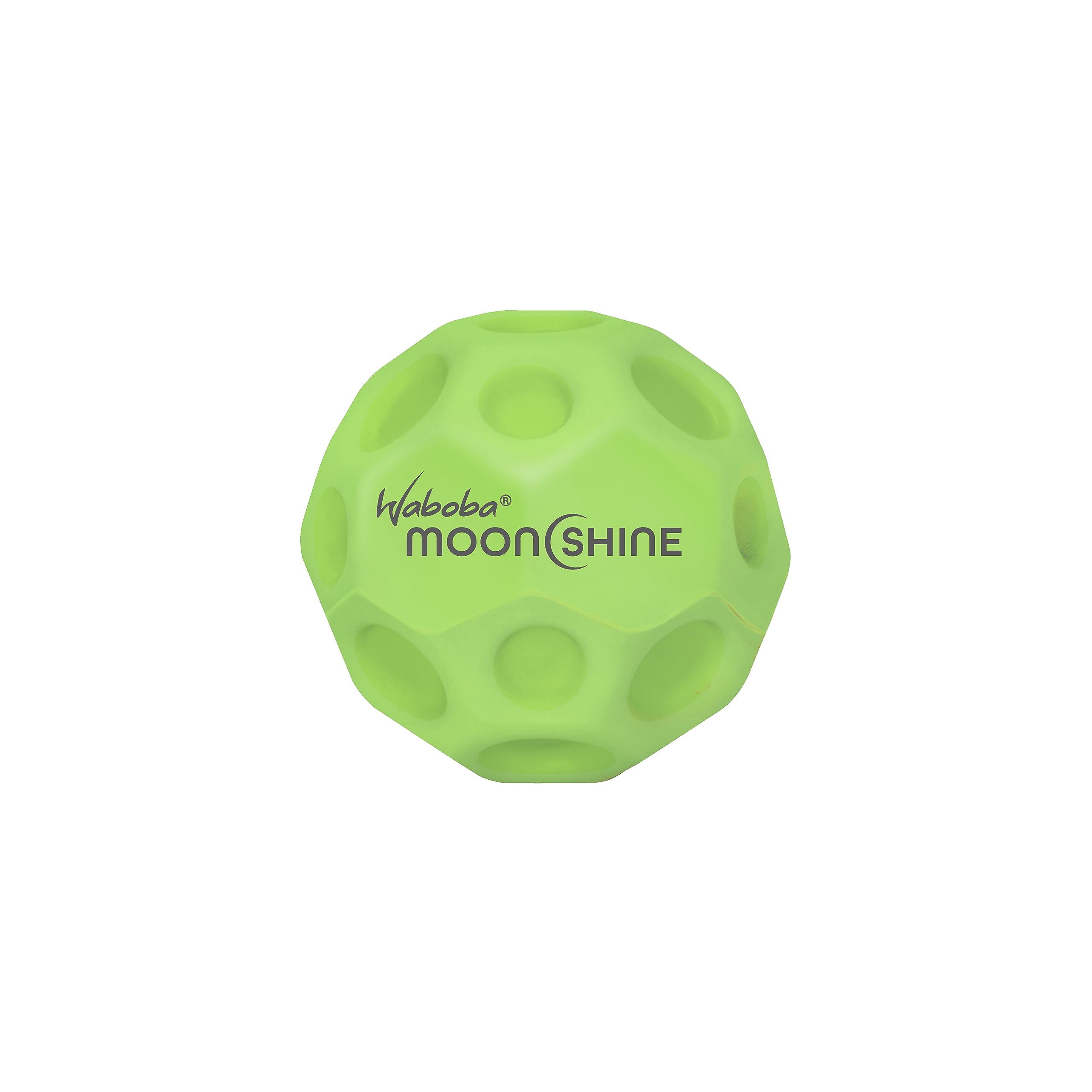 Waboba Moonshine Ball, Light Up Moon, Hyper Bouncy Glow In The Dark, Extra Bounce Land Ball – Green - 60x60x60 mm