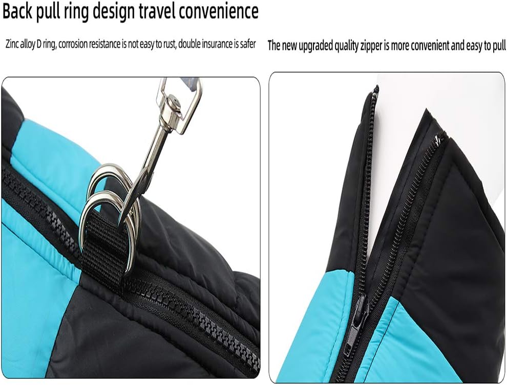 SunteeLong Dog Jackets Dog Clod Weather Coat Waterproof Windproof Warm Dog Vest Cold Weather Pet Apparel for Small Medium Large Dogs Blue M : Kitchen & Dining