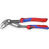 KNIPEX 87 02 180, 7-1/4 in. Cobra&reg; Water Pump Pliers, Capacity 1-1/2 in. | 18 Adjustment Position. Push-button design. Forged box-joint design. Serrated gripping surface. Made in Germany.