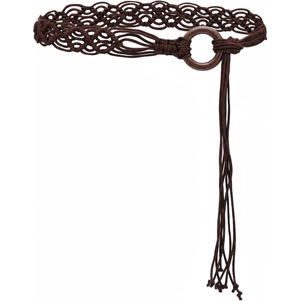 Bohemian PU Rope Braid Waist Belt with Round Pin Buckle Cinlan Women main image 3