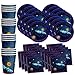 Solar System Outer Space Birthday Party Supplies Set Plates Napkins Cups Tableware Kit for 16