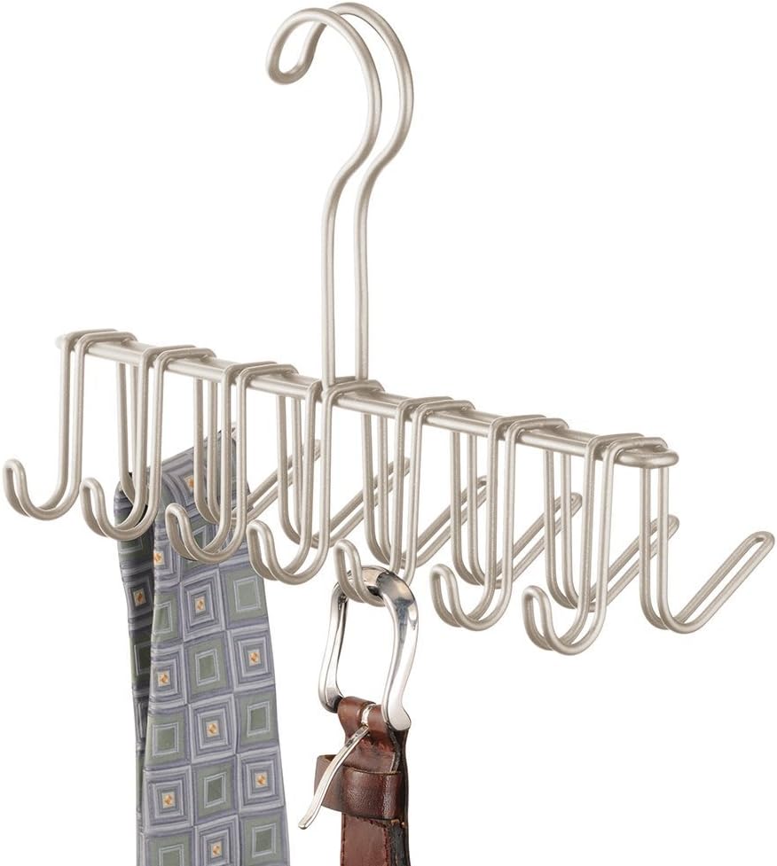 iDesign Classico Tie and Belt Hanger Tie Rack for Wardrobe Belt Holder