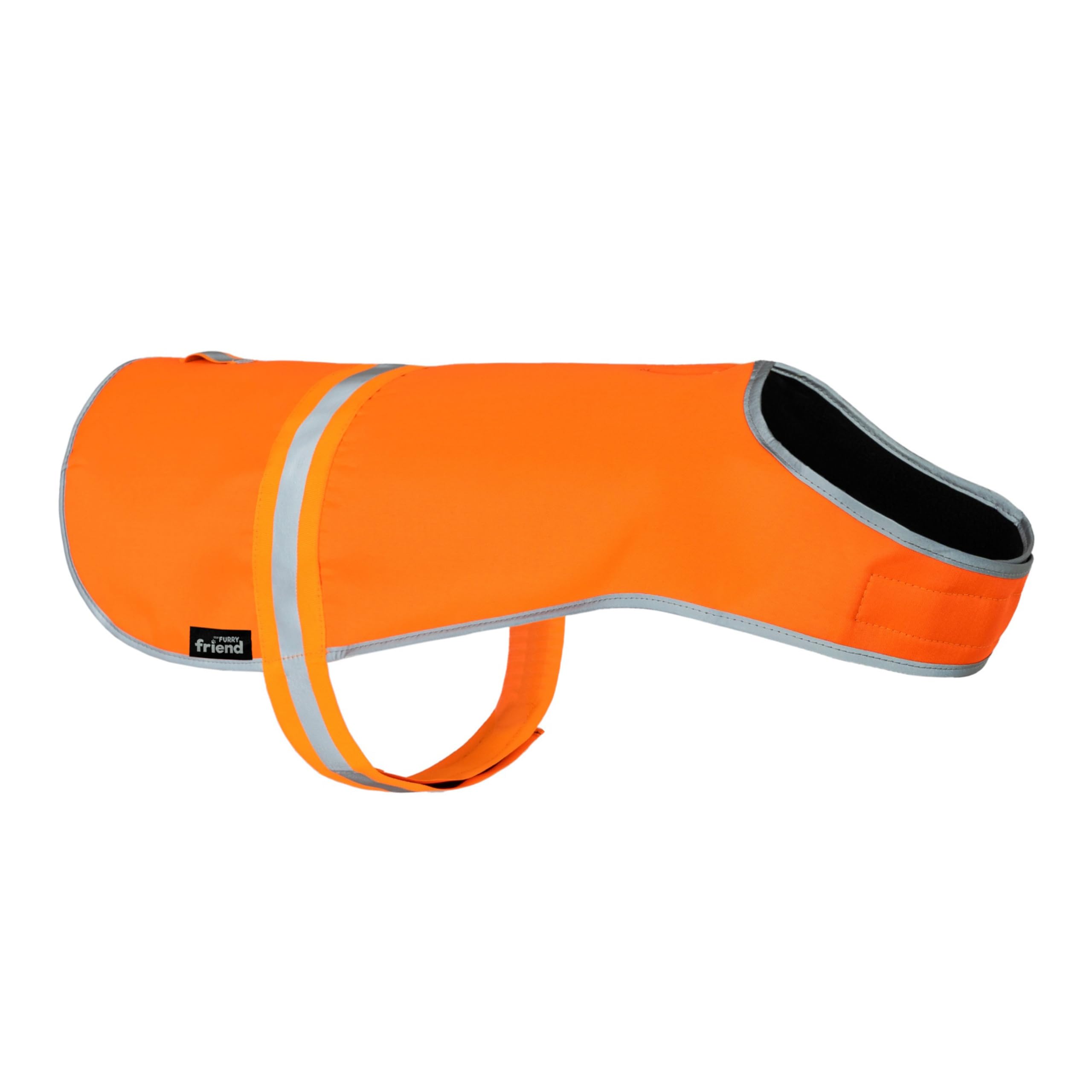 My Furry Friend Dog High Vis/Hi-Vis Reflective Safety Waterproof Fleece Coat | Fluorescent Jacket for Night Walks | Keep Your Dog Safe From Cars, Cyclists & Hunting Accidents | 5 Sizes | (S, Orange)