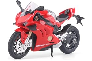 COOLPUR Die Cast Motorcycle Model for Ducati V4, Realistic Motorcycle Model, 1:12 Scale Kids Moto Toy or Collection, Boyfriend ,Young Peoples Gift(red)