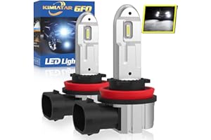KIMLATAR H11 LED Bulbs, H8 H9 H16 Powersports Accessory Lights 6500K Cool White H11 LED Fog Light, H11 led light bulbs 400% Brightness, Car H11 Halogen Replacement Bulbs (Pack of 2)