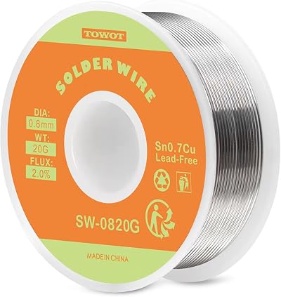 TOWOT 25g Lead-Free Rosin Core Solder Wire Sn99.3Cu0.7 0.8mm 2.0% Flux