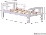 Junior Vida Scorpio Wooden Toddler Bed Frame Solid Pine White Safety Rails view 2