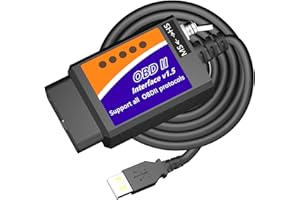 MOCATEC OBD2 to USB Cable Diagnostic Tool ELM327 OBD2 Code Reader Scanner ELM 327 USB Interface OBD to USB adapter OBD2 Connector OBDII Scan Automotive for GM Chevy Ford Toyota Honda Car SUV Pickup for Laptop