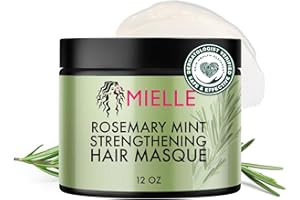 Mielle Organics Rosemary Mint Strengthening Hair Mask for Damaged Hair - Deep Conditioning Treatment Enriched with Biotin, Honey & Coconut Oil - Helps Encourage Longer, Healthier Strands (12 Oz)