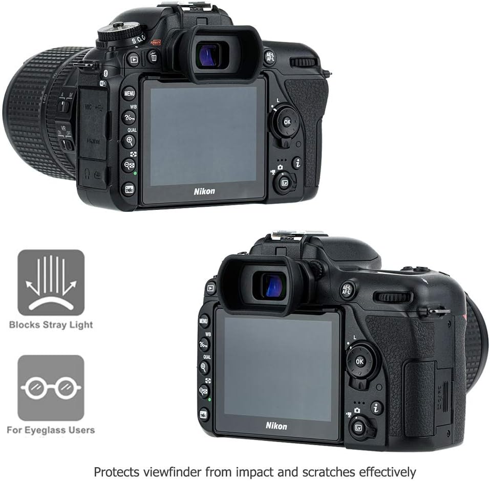 KIWIFOTOS Eyecup Eyepiece for Nikon D7500 D3500 D750 D7200 D7100 D7000 D5200 D5100 D3400 D3300 D3200 D3100 D610 D600 Replace Nikon DK-20 DK-21 DK-23 DK-24 DK-25 DK-28 Eyepeice Cup - Image 4
