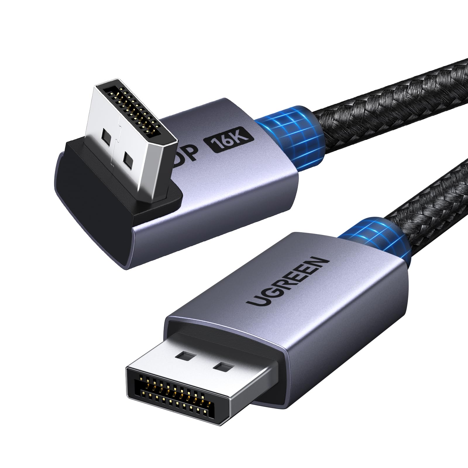 UGREEN 16K 90 Grad Winkel Displayport Kabel 2.1 16K 10K 60Hz 8K 120Hz (2M)