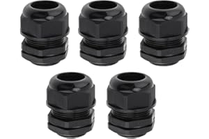 RTNLIT 1-1/4" NPT Cable Gland, Waterproof Adjustable Nylon Plastic Strain Relief Cord Connectors With Gaskets(Pack of 5)