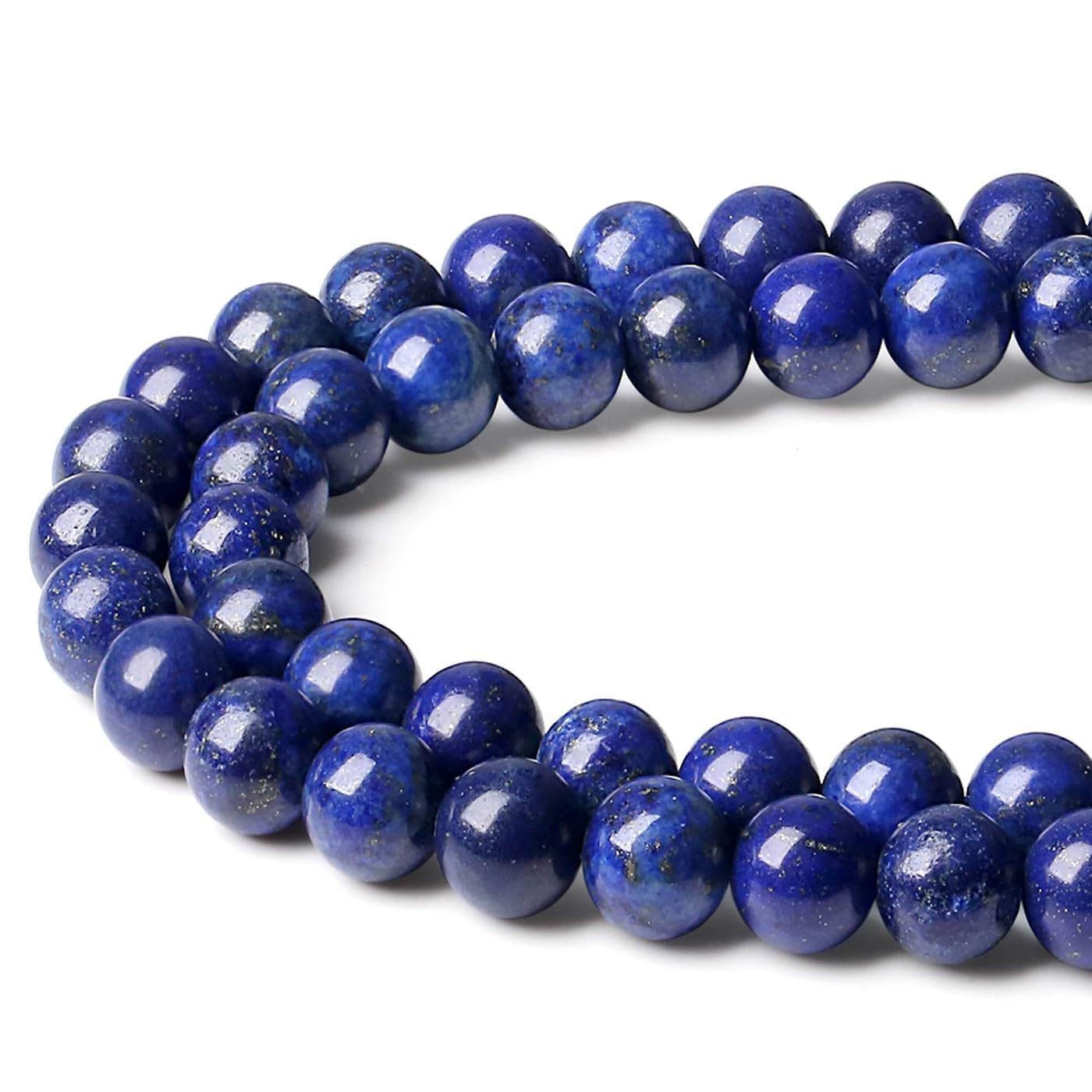 XIANNVXI 8mm Round Blue Loose Lapis Lazuli Beads for Jewellery Making Stone Gemstone Beads for Crafting 47 Pcs — image 1
