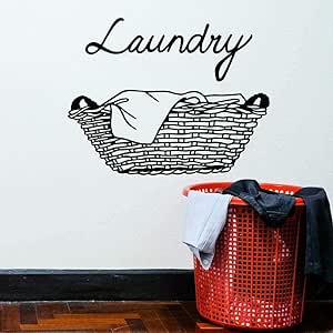 Lavandería Ropa sucia Cesto de la limpieza Vinilo Tatuajes de pared
