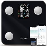 NUTRI FIT Smart Scale for Body Weight Digital Bluetooth Scales VA Display | Scan Body Composition, App Sync, Wider VA Screen, Max 400lb, 0.1lb Steps, Bathroom Weight Loss Fat BMI Muscle, High Accuracy