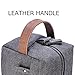 Lucky Rain Canvas Travel Toiletry Bag, Dopp Kits with Genuine Leather Handle