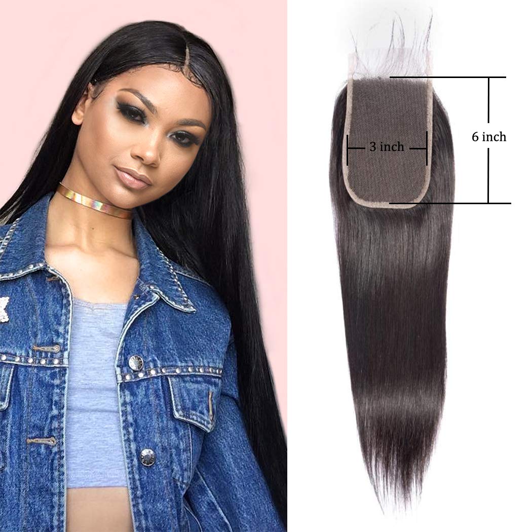 Amazon Com Straight Wave Lace Front Closure 3x6 Free Part