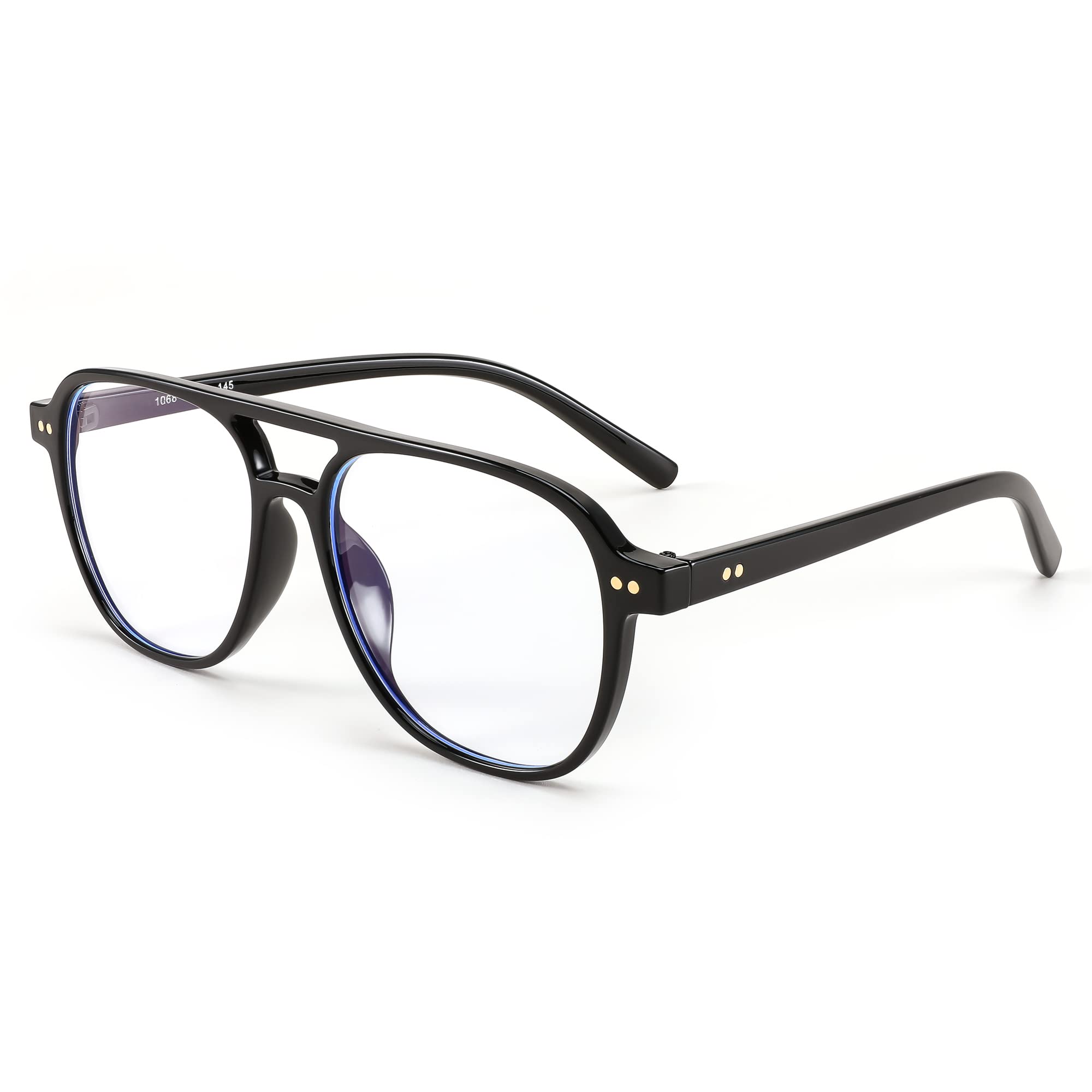 FEISEDY Blue Light Glasses for Women Men, Blue Light Blocking Computer Glasses Large Pilots Frame B2387
