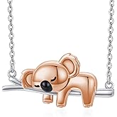 JUSTKIDSTOY Koala Necklace 925 Sterling Silver Cute Animal Koala Bear Jewelry Koala Gifts for Women Girls Animal Lovers