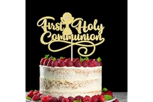 BEKATEREA First Communion Cake Topper,God Bless,First Holy Communion Decoration,Featured God Christian Baptism/Confirmation/Baby Shower/Birthday/Sacrament Party Decoration supplies