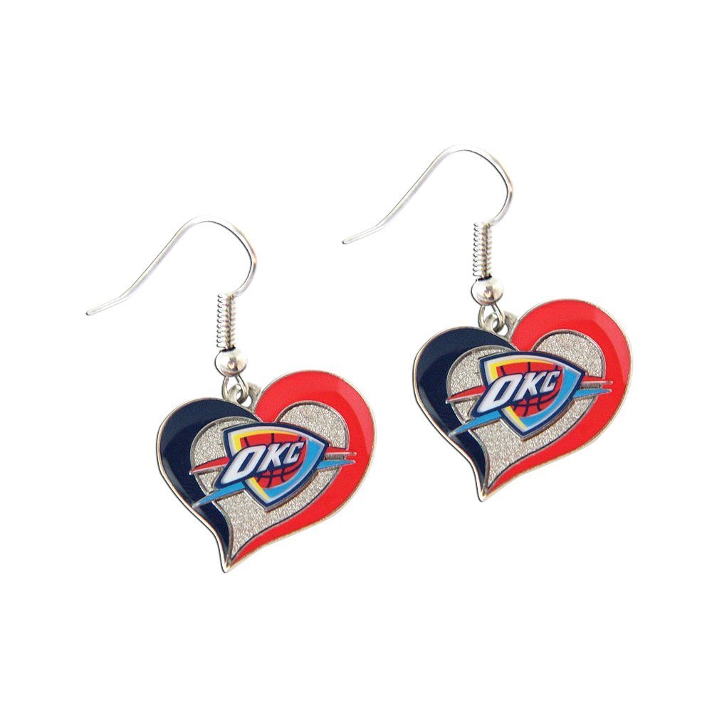 NBA Oklahoma City Thunder Swirl Heart Earrings