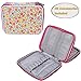 Teamoy Crochet Hook Case, Organizer Zipper Bag with Web Pockets for Various Crochet Needles and Knitting Accessories, Well Made, Small Volume and Easy to Carry, Flowers Pink(No Accessories Included)