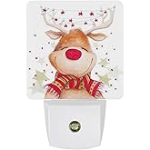 YKJAHSD Christmas Deer Night Light, Plug into Wall Decor Nightlights for Bedroom, Bathroom, Hallway, Kitchen, with Dusk to Dawn Light Auto Sensors LED Night Lights for Boys Girls Women Men Room Gifts