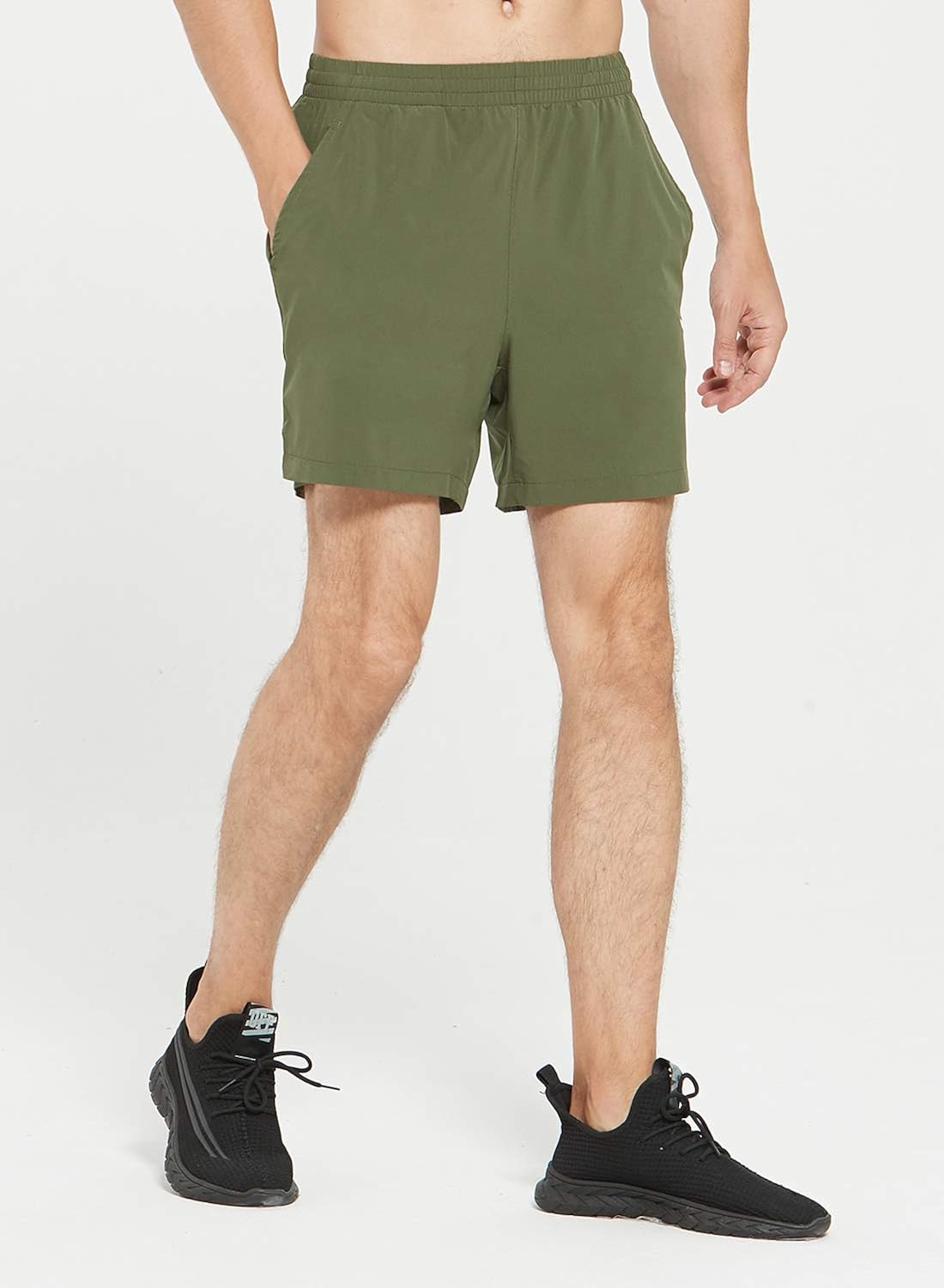 MIER Men's Workout Running Shorts Quick Dry Active 5 Inches Shorts with Pockets, Lightweight and Breathable: Clothing