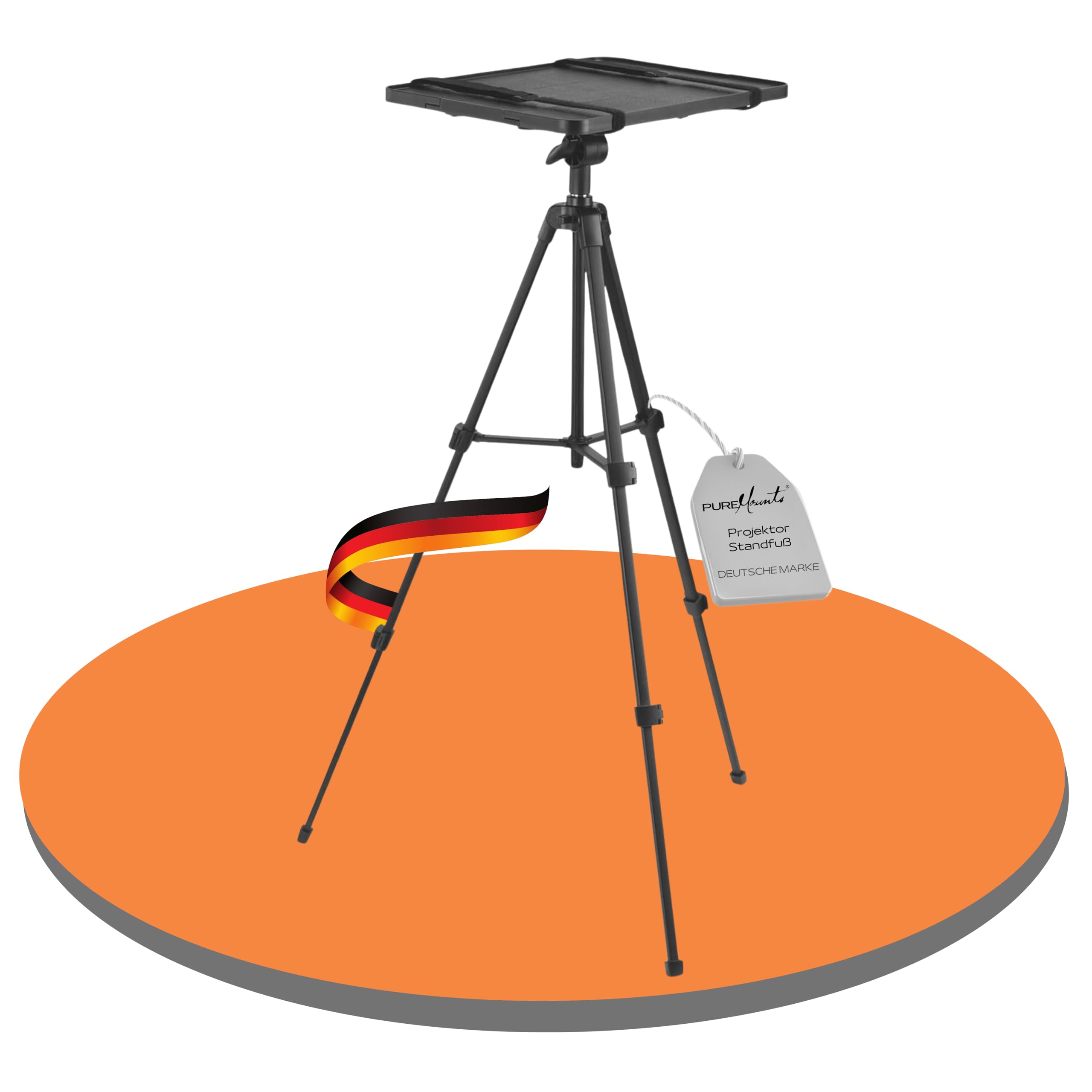 PureMounts Projector Stand Lightweight and Foldable Projector Tripod Maximum Load 6 kg Black