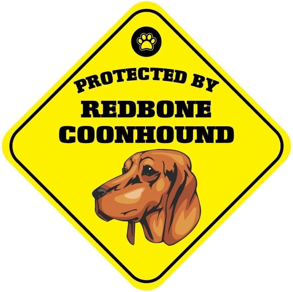 Letrero decorativo con diseño de perro Coonhound Crossing de 20,3 x 20