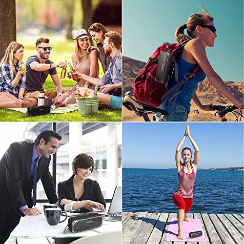 Portable Boom 2 Bluetooth Speaker Waterproof Wireless Stereo Speakerphone,Outdoor Mbluetooth Speakers Output Soundbox for iPhone Samsung, Camping, Pool, Beach, Barthroom, Home