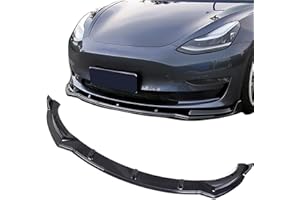 FLAMPETUS Fit Tesla Model 3 Front Bumper Lip Kit Front Spoiler Wing Glossy Black Splitter Trim Model 3 Accessories 2017-2023