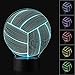 3D Illusion Volleyball Night Light Lamp with 7 Color change, touch base, power by AA batteries