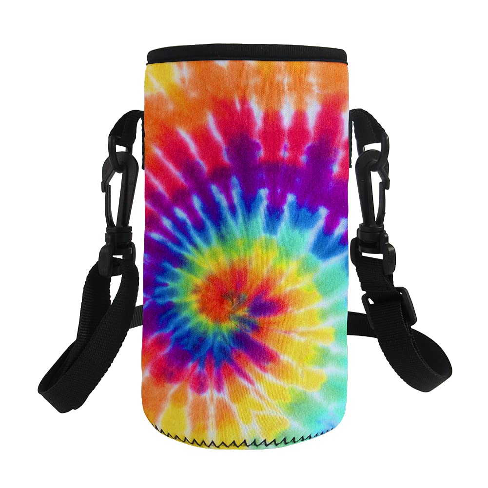 Jeiento Tie Dye Design Polyester Water Bottle Covers Carrier Glass Bottle or Water Bottle Holder Water Bottle Protection(500-750ML) — image 1