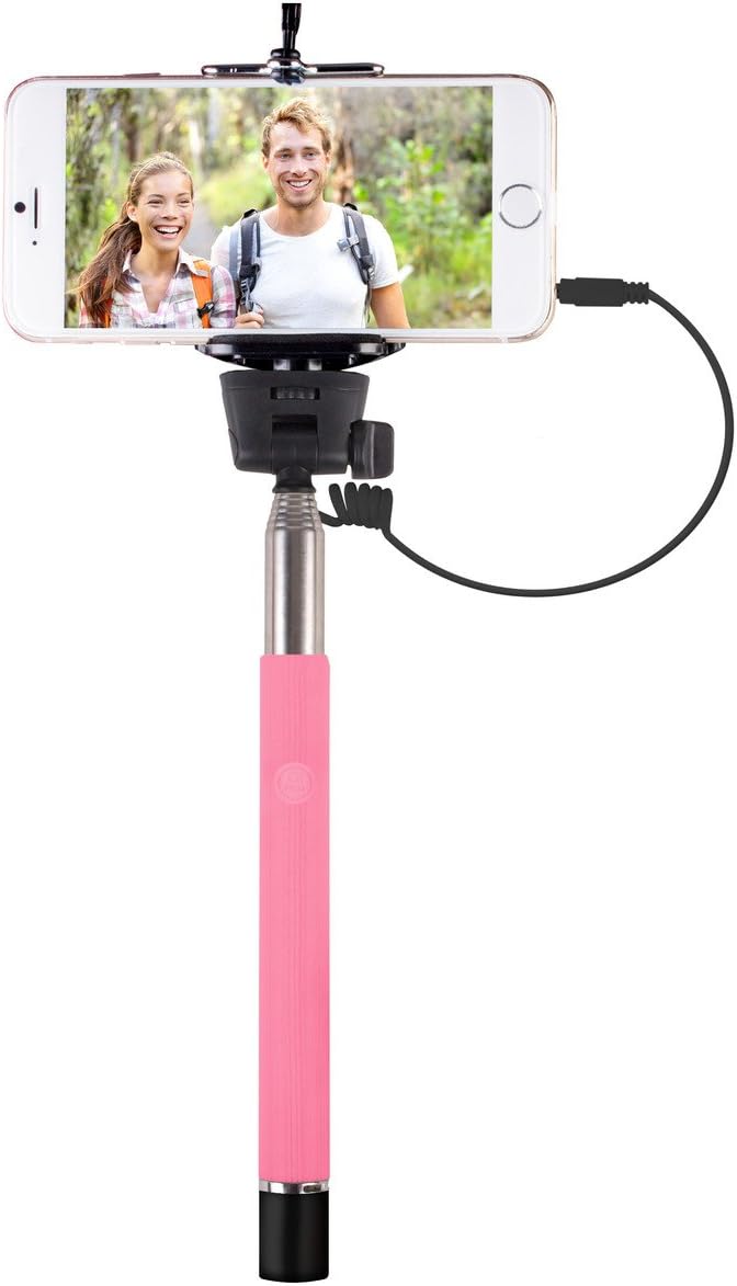 Vivitar VIV-TR-365-PINK Smartphone Selfie Wand with Built-In Shutter Release (Pink): Camera & Photo