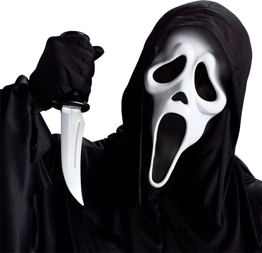 Fun World Costumes Ghost Face with Knife Mask Accessory (Costume) White