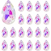 SUPERFINDINGS 50 Pcs Teardrop Crystal Charms Glass Charm Pendants Beads Water Drop Charm Beads for Bracelet Earrings Necklaces Jewelry Making with Hole 1.8mm