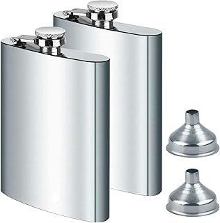 DealKits 2X Edelstahl Flachmann und Trichter, 8oz.227 ml Geeignet Zum Tragen von Alkohol
