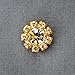 32 pcs Rhinestone Gold Brooch Lot Assorted Crystal Brooch & Button Wedding Brooch Bouquet DIY Kit AMBR673