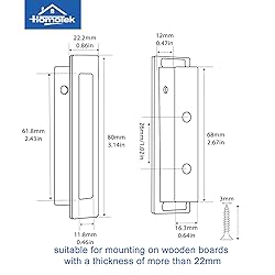 HOMOTEK Recessed Pocket Door Pull Handle, Edge