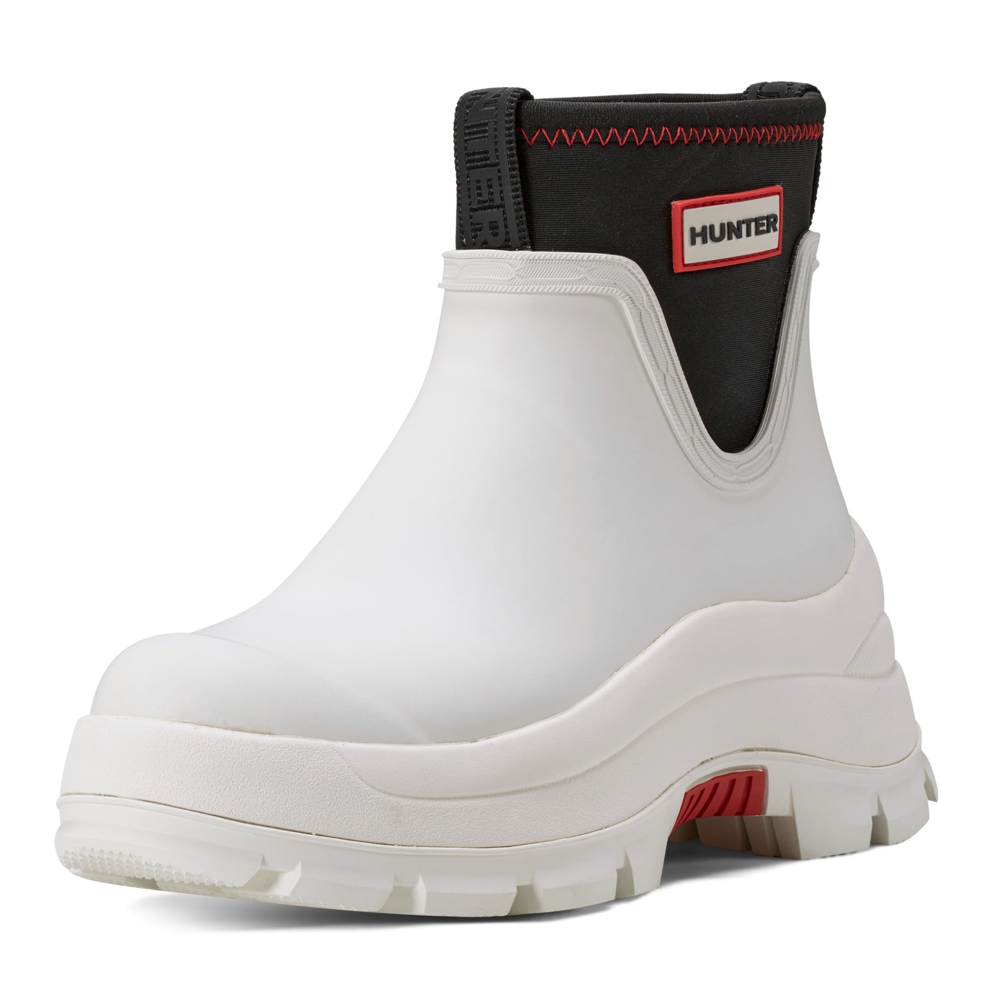 Hunter Women’s Eloise Rain Boot, Ivory/Black, 10