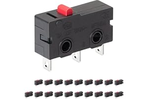 JANDECCN 20Pcs Limit Switch AC 5A 125 250V SPDT 1NO 1NC Snap Action Micro Switch KW12 (Type A)